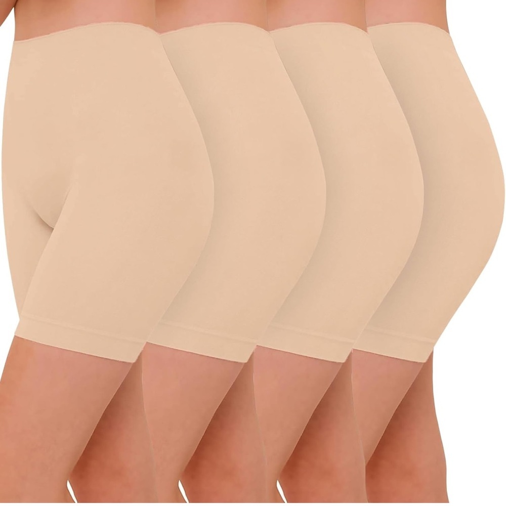 Anti-Chafing Seamless Bike Yoga Workout Shorts Nude Women XL New